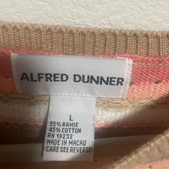 Alfred Dunner Floral Beige& Pink Small Cottagecore Vintage Thick Top Size Large - Picture 3 of 3